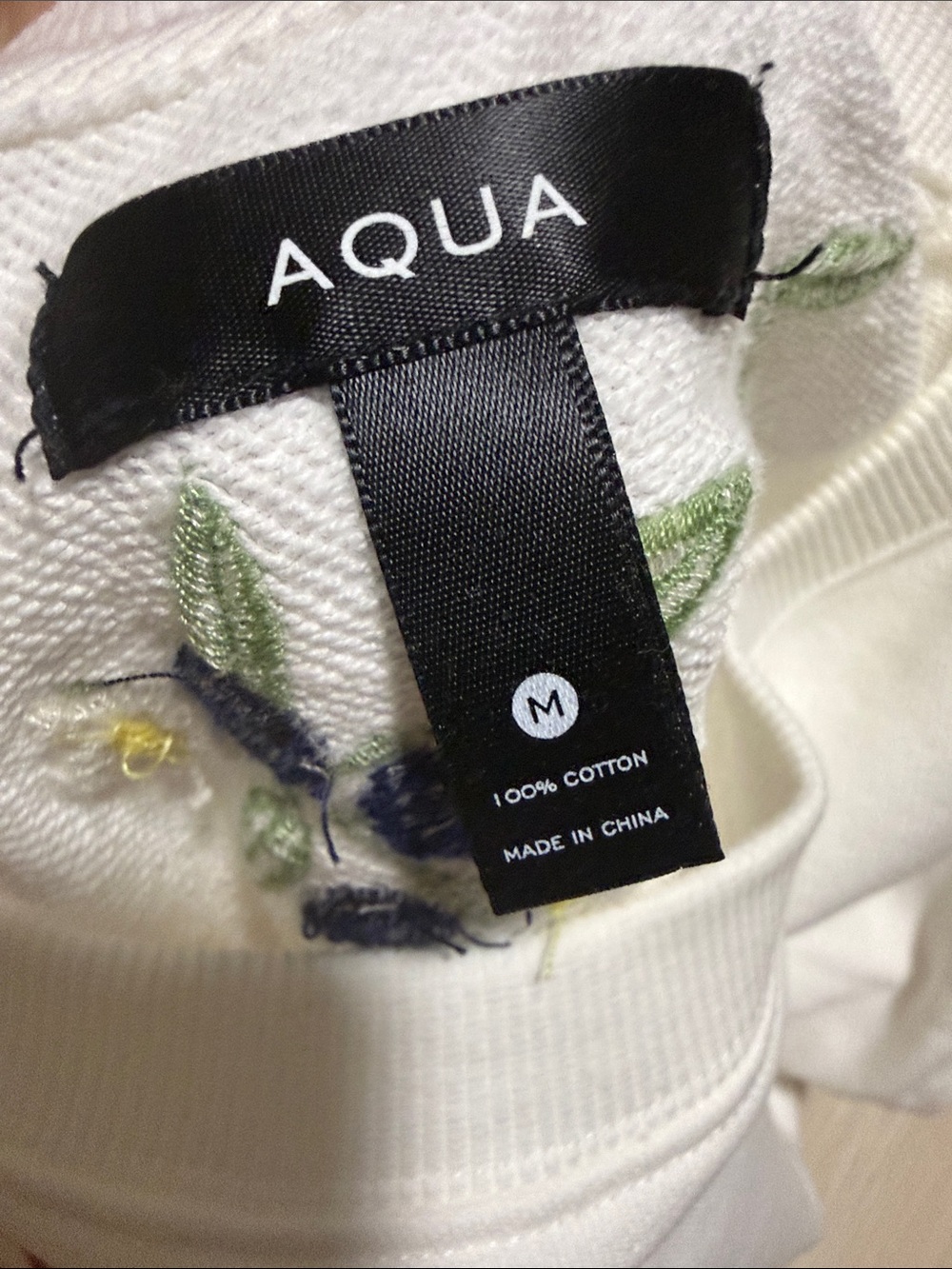 Aqua White Crewneck Sweatshirt with Colorful Fruit Embroidery - Picture 3 of 9